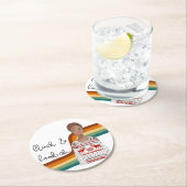 Schwarzes Buch Lover Kurz Blonde Hair Runder Pappuntersetzer (Vor Ort)