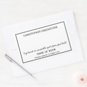 Schwarzes Buchzeichen der Autor-Signatur Rechteckiger Aufkleber (Umschlag)