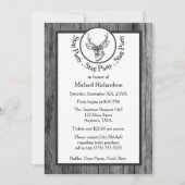 Schwarzes Buck-Stag-Party Einladung (Vorderseite)