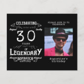 Schwarzes Budget 30. Geburtstag Einladung Flyer (Vorne)