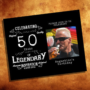 Schwarzes Budget 50. Geburtstag Einladung Flyer