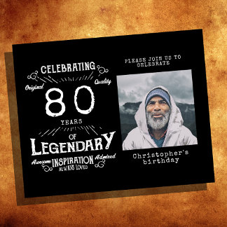 Schwarzes Budget 80. Geburtstag Einladung Flyer