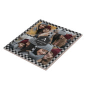 Schwarzes Buffalo Kariert Lumberjack Foto Collage Fliese (Seite)