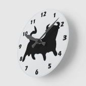 Schwarzes Bull Design Runde Wanduhr (Winkel)