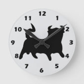 Schwarzes Bull Design Runde Wanduhr (Vorderseite)