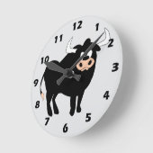 Schwarzes Bull Design Runde Wanduhr (Winkel)