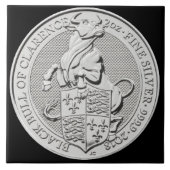 SCHWARZES BULL VON CLARENCE MÜNZE FLIESE (Vorderseite)