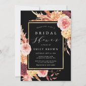 Schwarzes Burgund Terracotta Brautparty Einladung (Vorderseite)