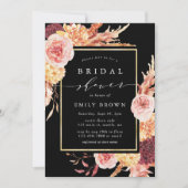 Schwarzes Burgund Terracotta Brautparty Einladung (Vorderseite)
