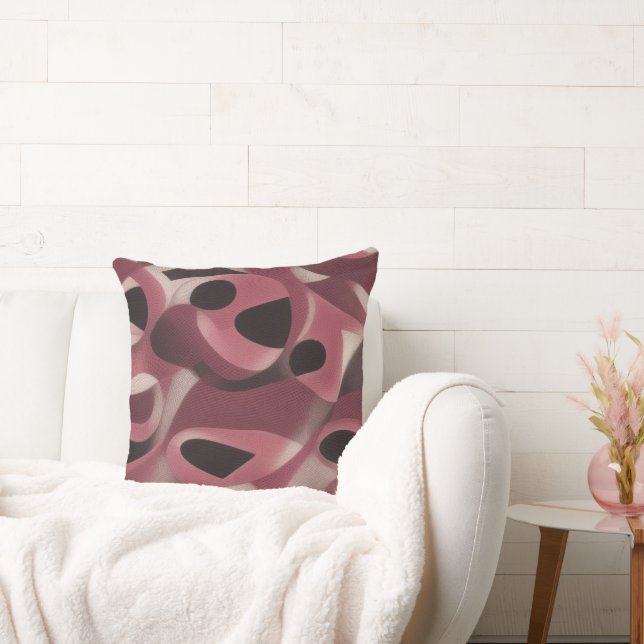 Schwarzes Burgundy-Kissen Kissen (Liege)