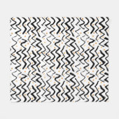 Schwarzes Bürsten-Anschlag-u. Punkt-Muster Fleecedecke (Vorderseite (Horizontal))