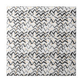 Schwarzes Bürsten-Anschlag-u. Punkt-Muster Fliese (Vorderseite)