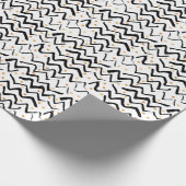 Schwarzes Bürsten-Anschlag-u. Punkt-Muster Geschenkpapier (Ecke)