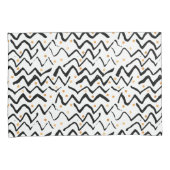 Schwarzes Bürsten-Anschlag-u. Punkt-Muster Kissenbezug (Vorderseite-Rechts)