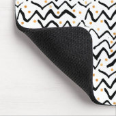 Schwarzes Bürsten-Anschlag-u. Punkt-Muster Mousepad (Ecke)