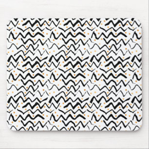 Schwarzes Bürsten-Anschlag-u. Punkt-Muster Mousepad