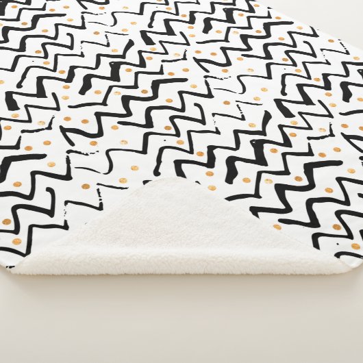 Schwarzes Bürsten-Anschlag-u. Punkt-Muster Sherpadecke (3/4)