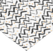 Schwarzes Bürsten-Anschlag-u. Punkt-Muster Tischdecke (Schrägansicht)