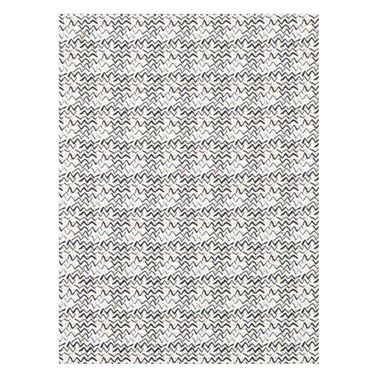 Schwarzes Bürsten-Anschlag-u. Punkt-Muster Tischdecke (Vorderseite)