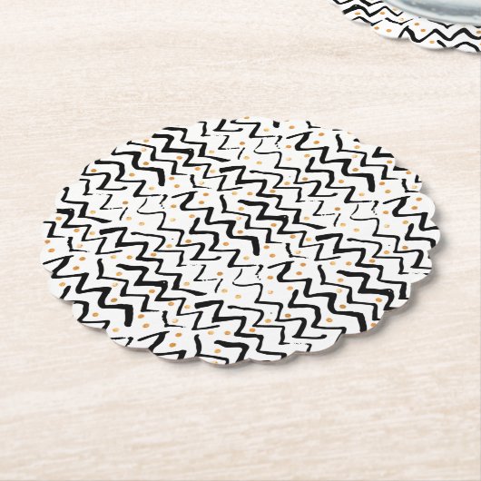 Schwarzes Bürsten-Anschlag-u. Punkt-Muster Untersetzer (angewinkelt)