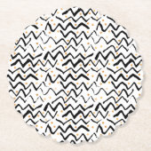 Schwarzes Bürsten-Anschlag-u. Punkt-Muster Untersetzer (Vorderseite)