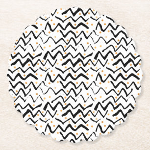 Schwarzes Bürsten-Anschlag-u. Punkt-Muster Untersetzer