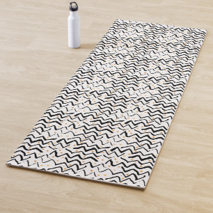 Schwarzes Bürsten-Anschlag-u. Punkt-Muster Yogamatte