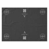Schwarzes Business-QR-Code-Logo-Tischbanner Tischdecke (Vorderseite (Horizontal))