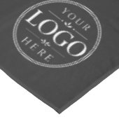 Schwarzes Business-QR-Code-Logo-Tischbanner Tischdecke (Schrägansicht)