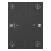 Schwarzes Business-QR-Code-Logo-Tischbanner Tischdecke (Vorderseite)