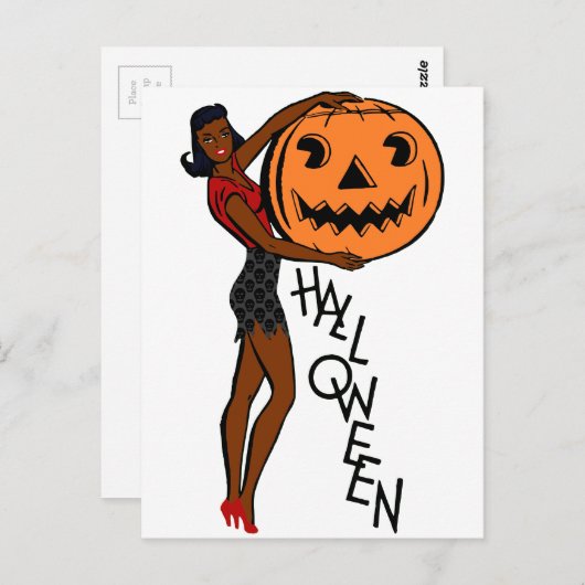 Schwarzes Button Postkarte (Vorne/Hinten)