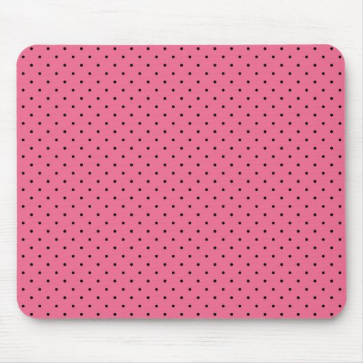 Schwarzes Button Punkte auf rosa Mousepad (Vorne)