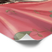 Schwarzes Button rosa Kleid und Niedliche Kätzchen Poster (Ecke)