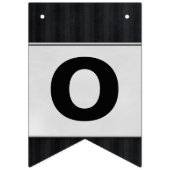 Schwarzes Button Streifen mit Silbergratulation Wimpelkette (Zweite Fahne)