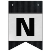 Schwarzes Button Streifen mit Silbergratulation Wimpelkette (Dritte Fahne)