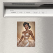 Schwarzes Button-Up Golden Gown Magnet (In Situ (Geschirrspüler))