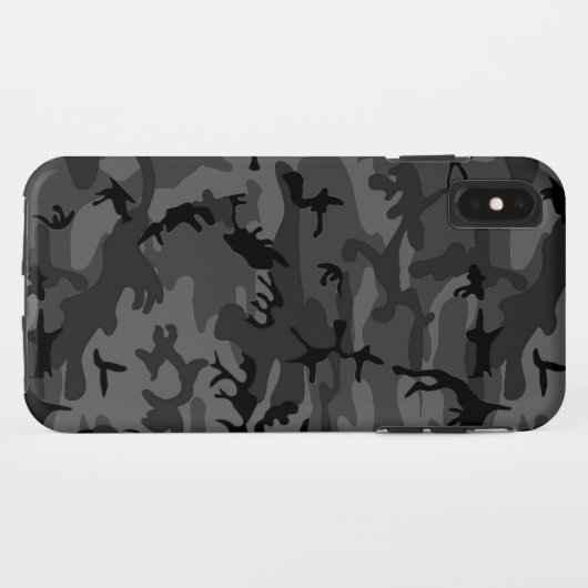Schwarzes Camouflage-Muster Case-Mate iPhone Hülle (Rückseite (Horizontal))
