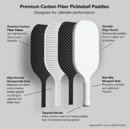 Schwarzes Carbonfaser-Pickleball-Schläger-Design Pickleball Schläger