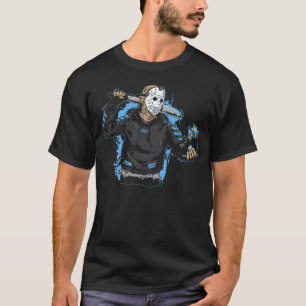 Schwarzes Carolina 5 AJ5 Horror-Sneaker-Grafik T-Shirt