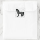 Schwarzes Cartoon Quadratischer Aufkleber (Tasche)