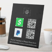 Schwarzes CashApp PayPal QR-Code-Scan-to-Pay-Podes Sockelschild (In Situ)