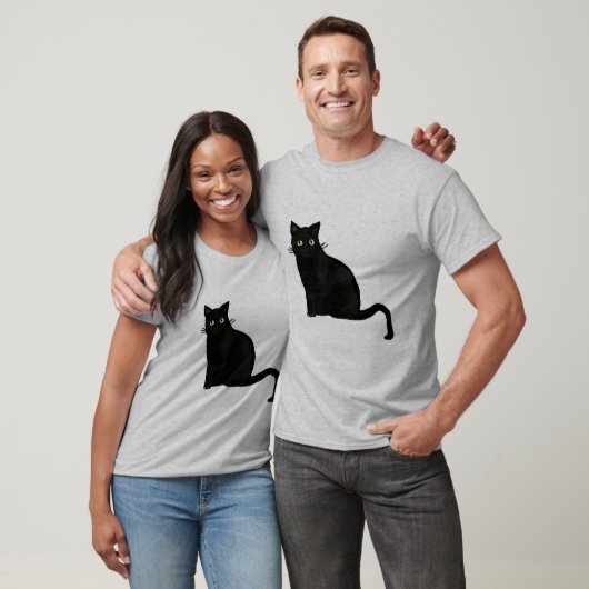 Schwarzes CAT T-Shirt (Unisex)
