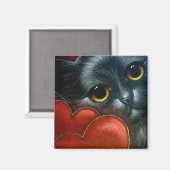 SCHWARZES CAT VALENTINE Magnet (Vorderseite/Rückseite)