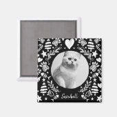 Schwarzes Chalkboard Art Frame Cat Memorandum Keep Magnet (Vorderseite/Rückseite)
