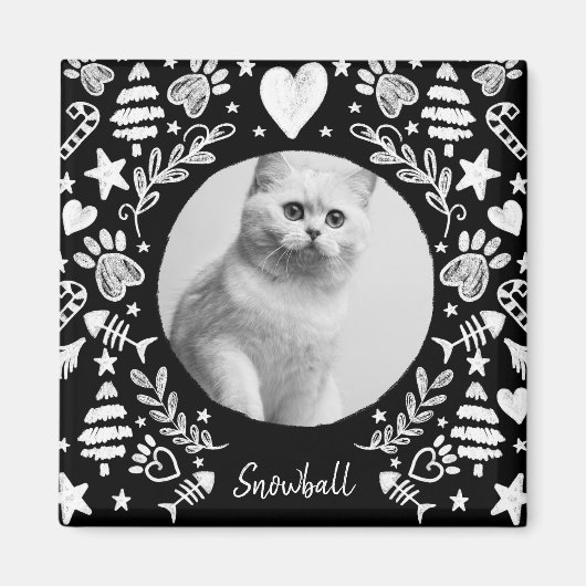 Schwarzes Chalkboard Art Frame Cat Memorandum Keep Magnet (Vorne)