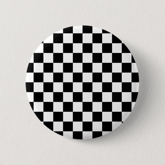 Schwarzes Checkered Mod, das Muster läuft Button (Vorderseite)
