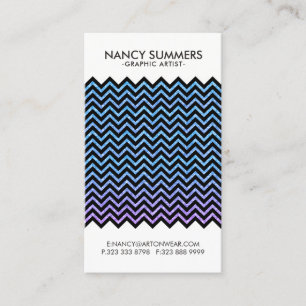Schwarzes Chevron mit farbenfroher Glittertextur Visitenkarte