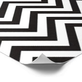 Schwarzes Chevron-Muster Poster (Ecke)