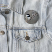 Schwarzes Chickadee-Foto Button (Beispiel)