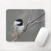 Schwarzes Chickadee-Foto Mousepad (Mit Mouse)